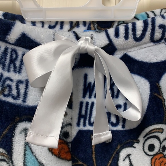 DISNEY Olaf Snowman Small PJ Bottoms Jammie Pants with ribbon tie at waist - Picture 4 of 15